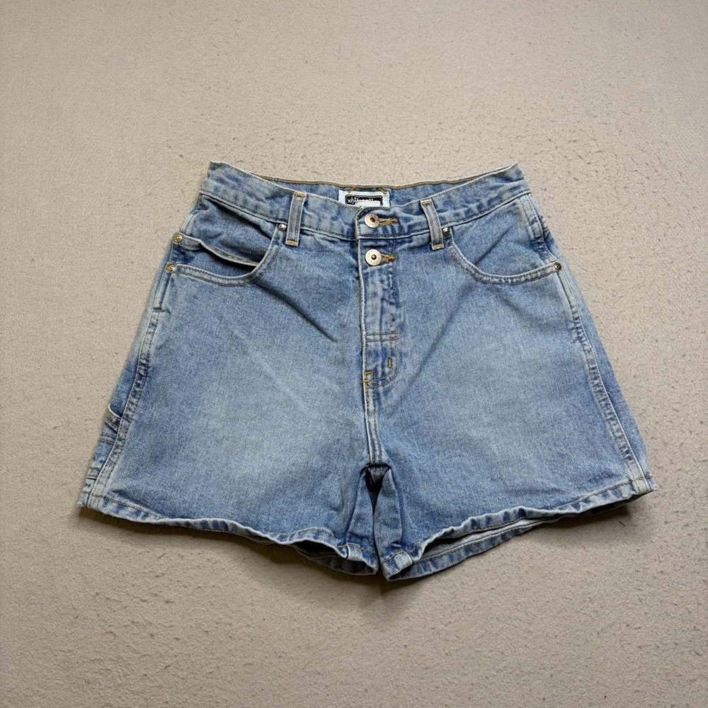 Xhilaration Denim Shorts Womens 5 Light Wash Vintage 90s High Waist Carpenter